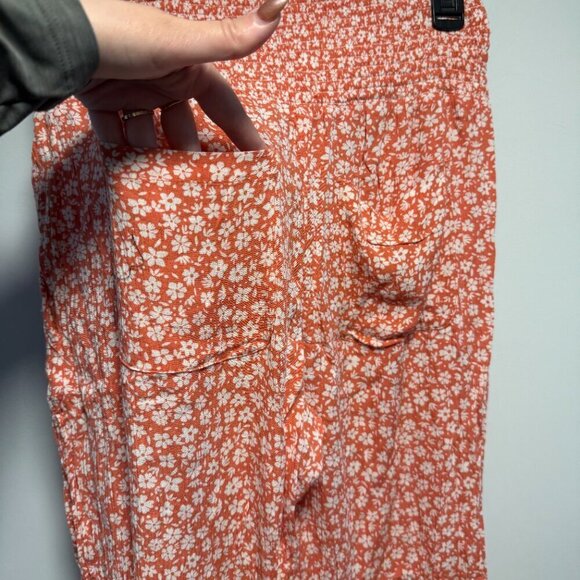 Billabong Summer New Waves 2 Red Floral Wide Leg Pants Large - Picture 7 of 9